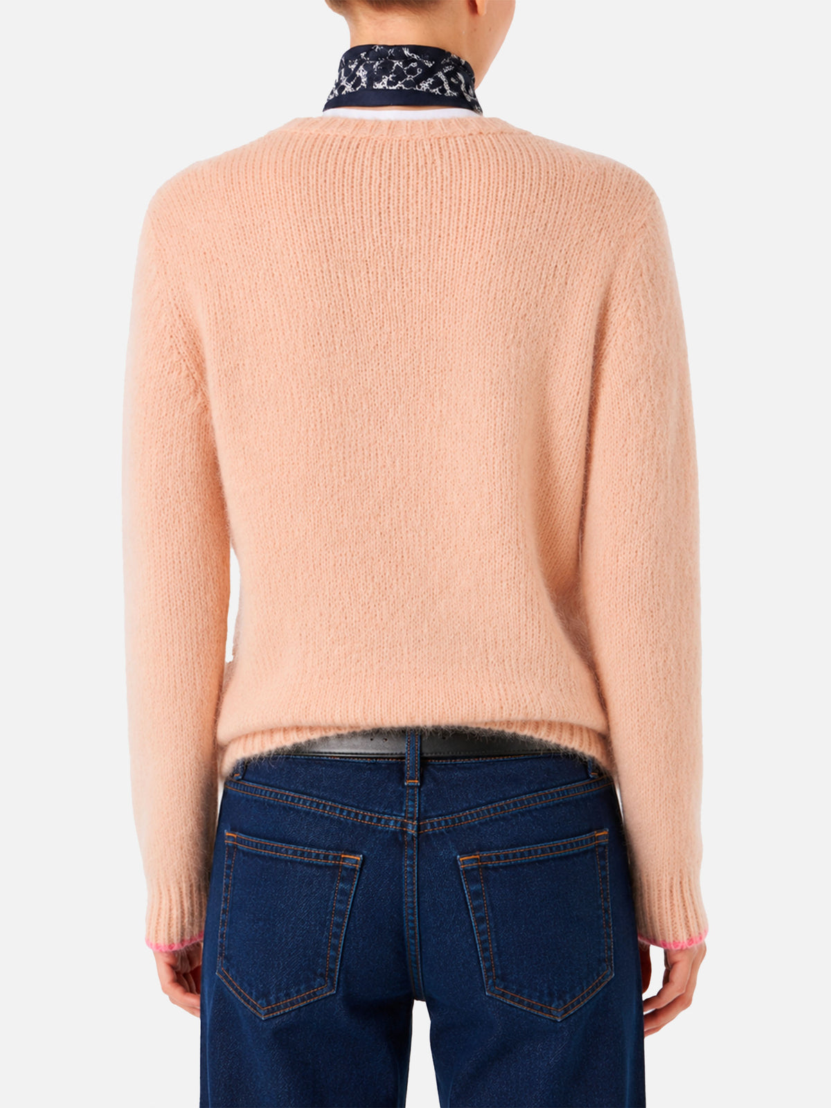 Neuer Queen Soft Pullover in Beige mit Out of office-Stickerei 