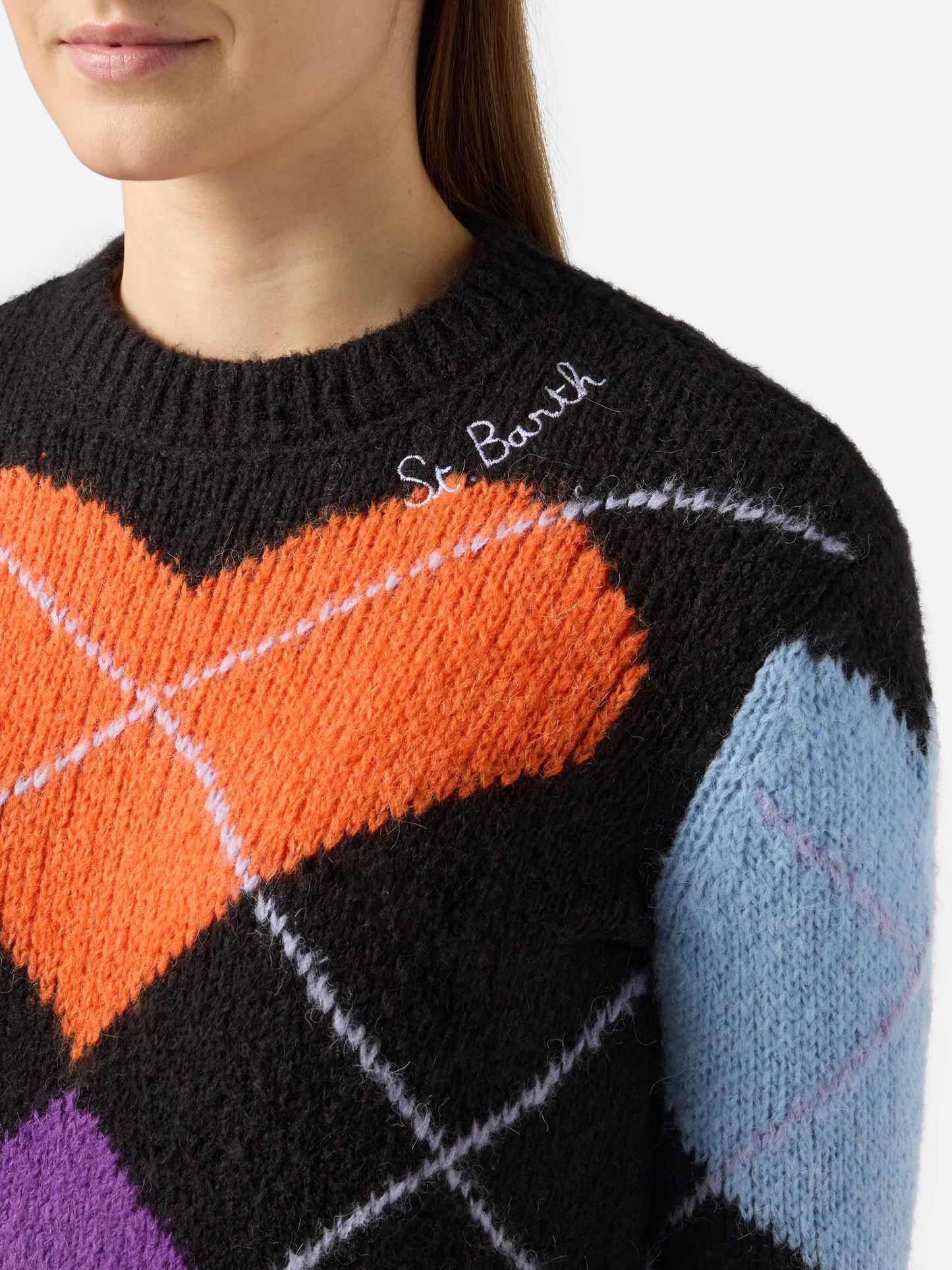New Queen crewneck crop sweater with hearts