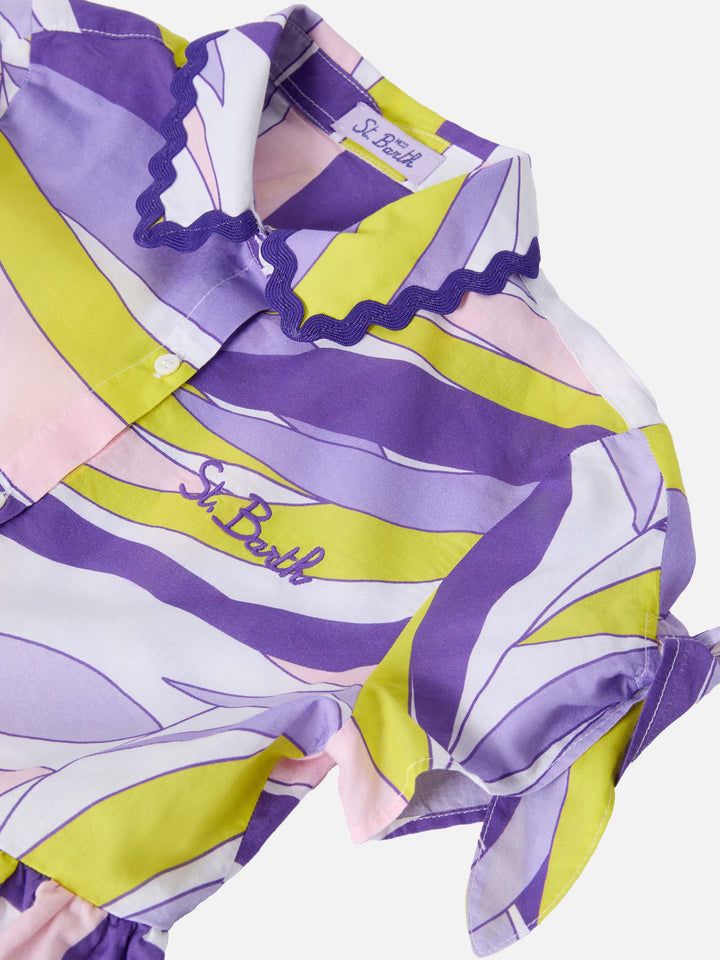 Abito in cotone Queenie con stampa palme