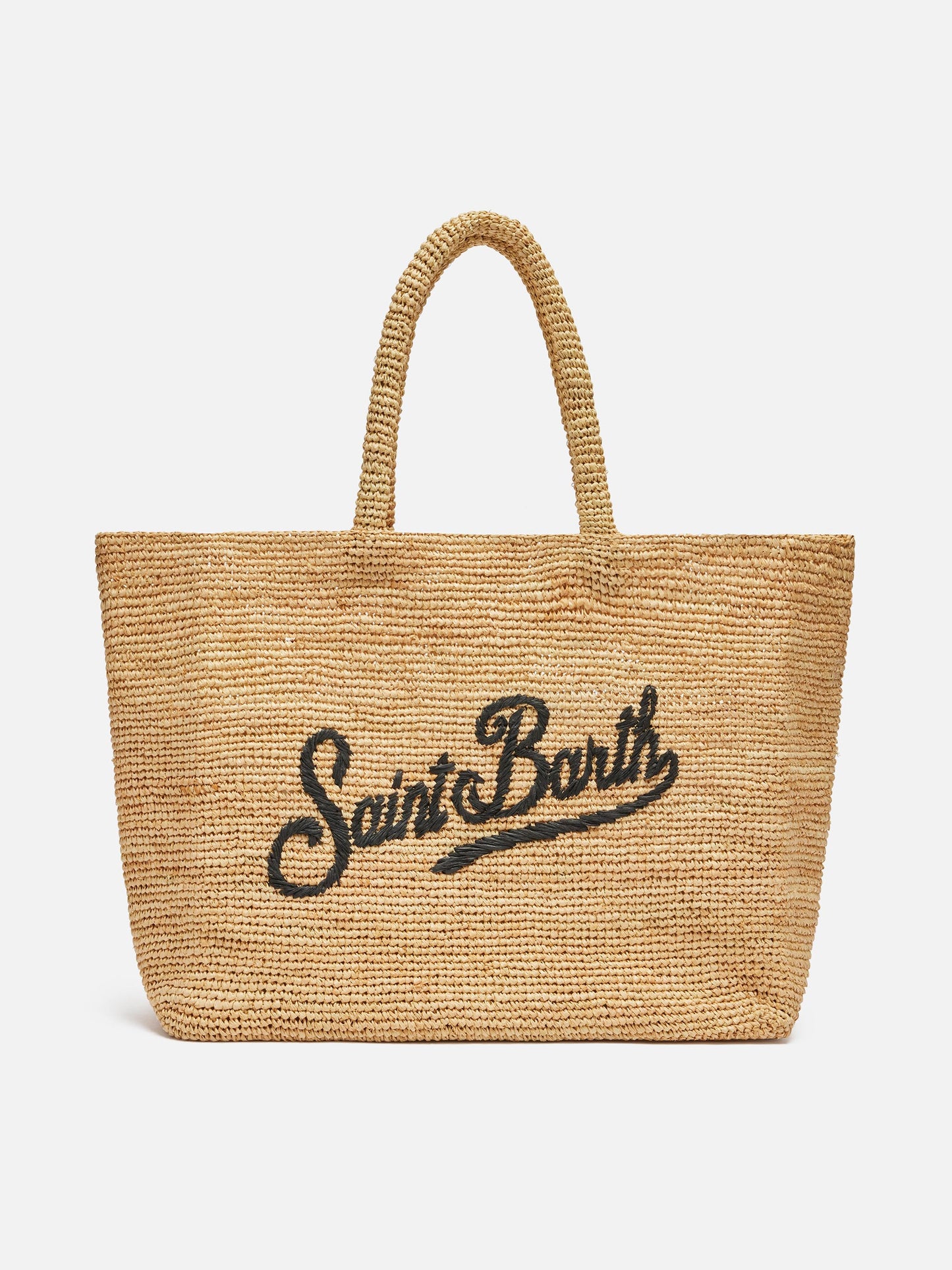 Beige Raffia Beach bag with cotton pouch
