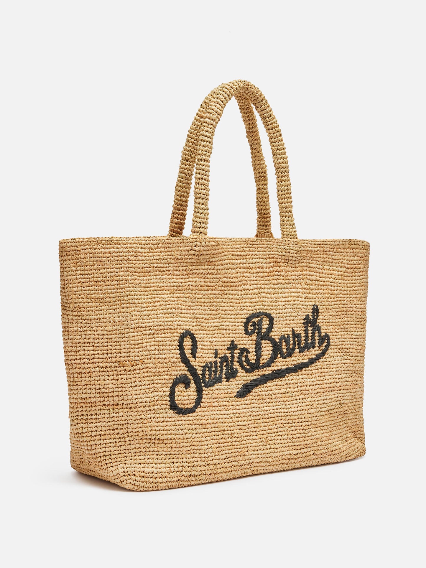 Beige Raffia Beach bag with cotton pouch