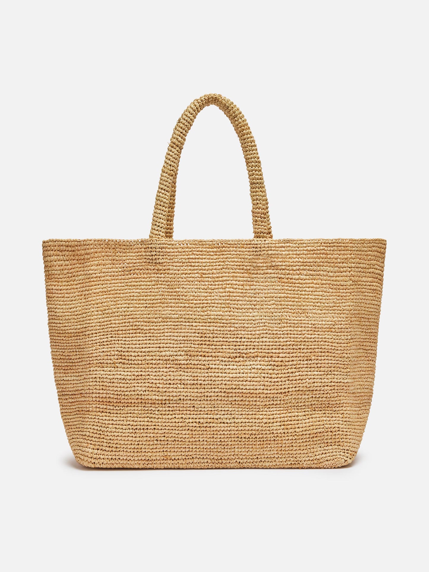 Beige Raffia Beach bag with cotton pouch