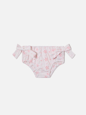 Rainbow swim bloomer in broderie anglaise with floral pattern
