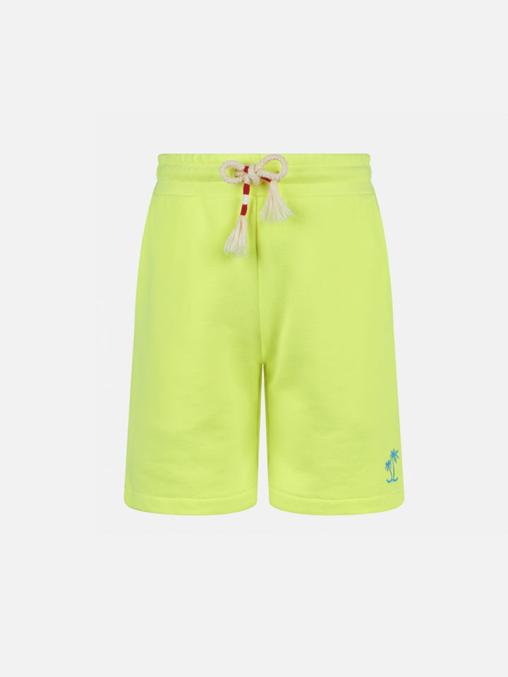Fluo yellow cotton bermuda shorts Randle Jr