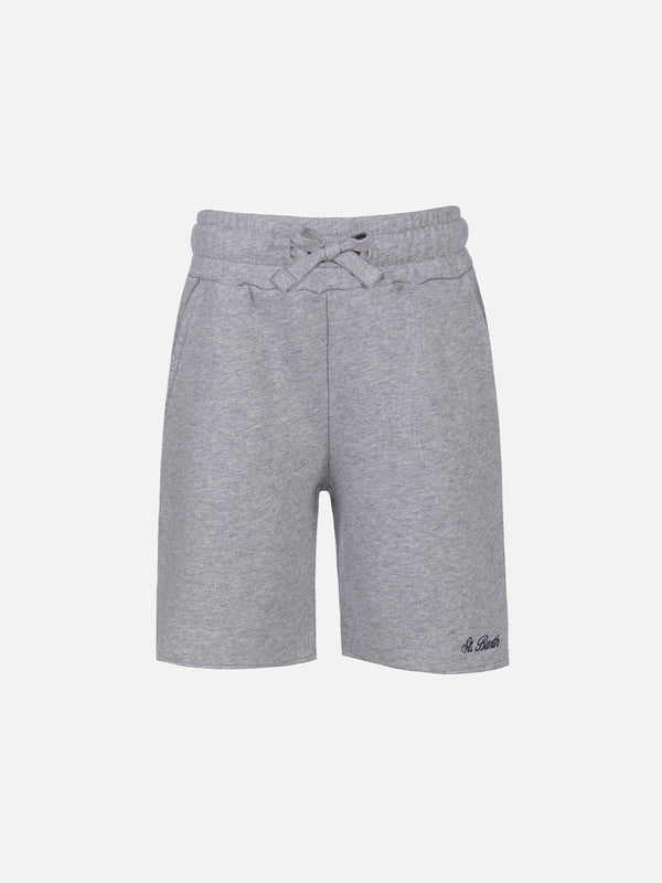 Graue Bermudashorts aus Baumwollfleece für Jungen Randle Jr