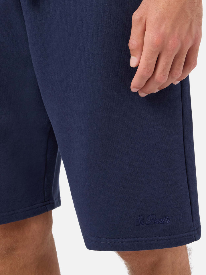 Bermudas Randle en felpa de algodón azul marino 