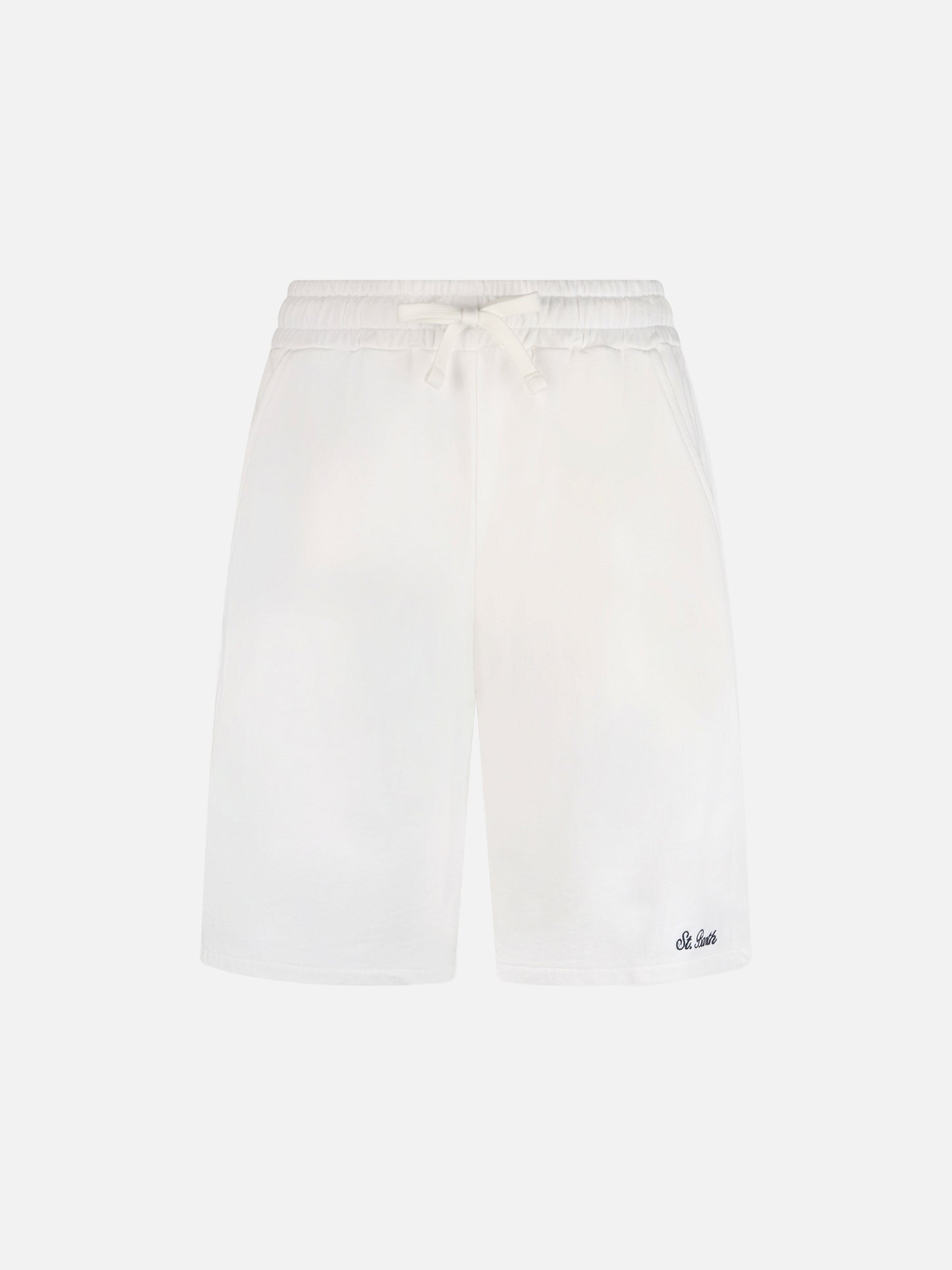 Man white cotton fleece bermuda shorts Randle