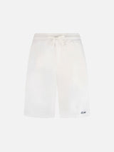 Weiße Herren-Bermudashorts aus Baumwollfleece Randle