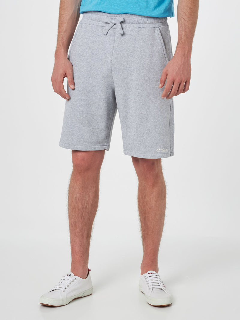 Herren-Bermudashorts aus grauem Melange-Baumwollfleece Randle