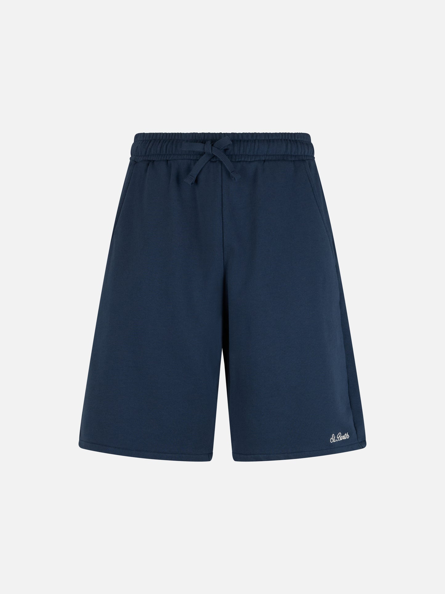Bermuda Randle in felpa di cotone blu navy