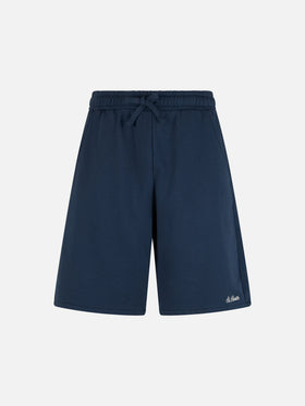Bermuda Randle in felpa di cotone blu navy