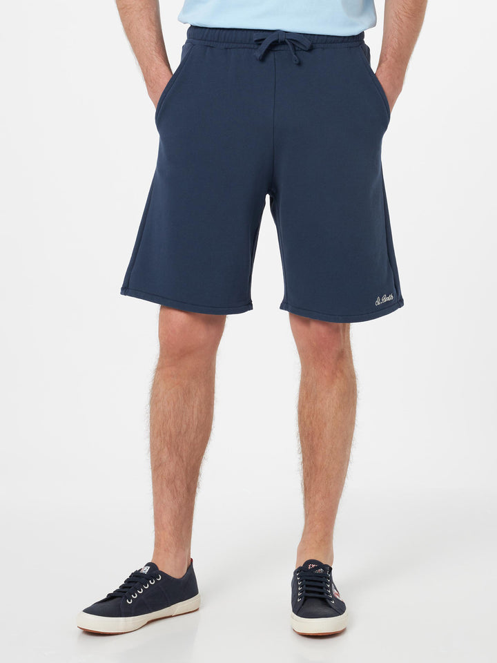 Bermuda Randle in felpa di cotone blu navy