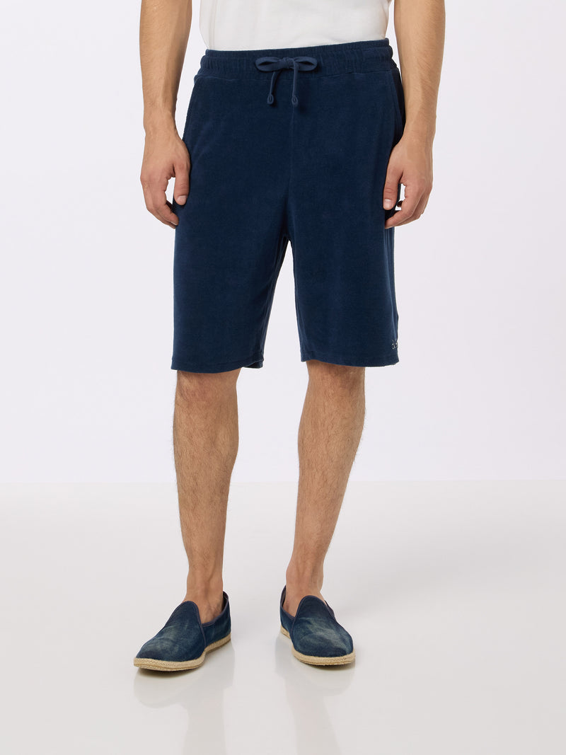 Man navy blue terry bermuda shorts Rande Sponge