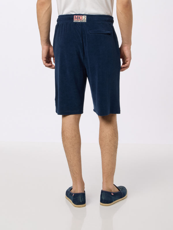 Man navy blue terry bermuda shorts Rande Sponge