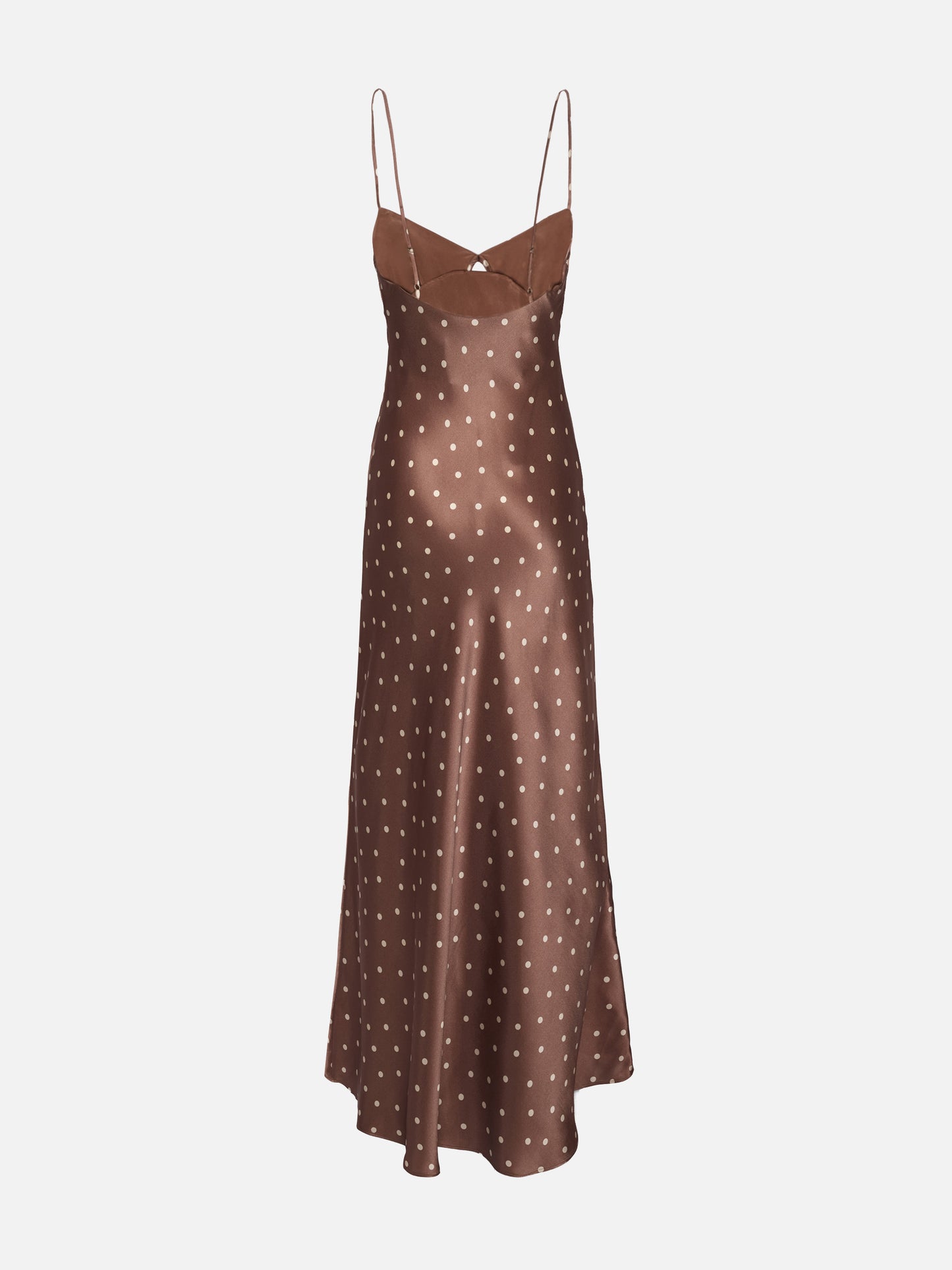 Ravel pure silk slim dress with polka dots print