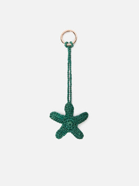 Bag Charm with starfish in raffia