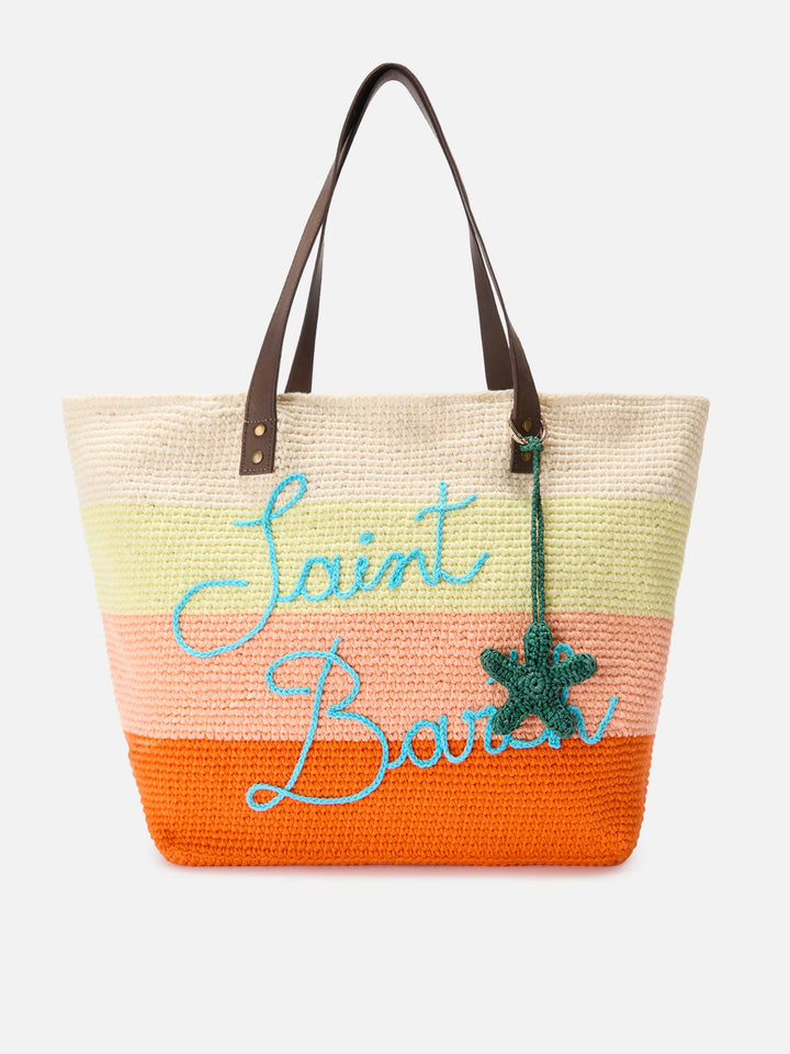 Bag Charm with starfish in raffia