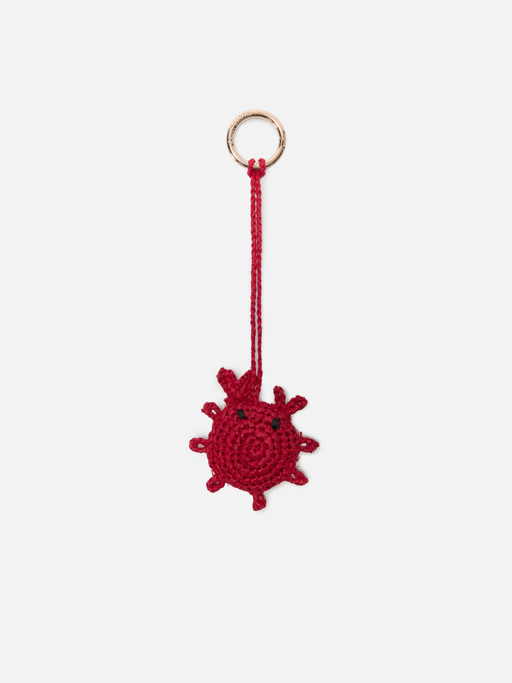 Bag Charm with crab in raffia