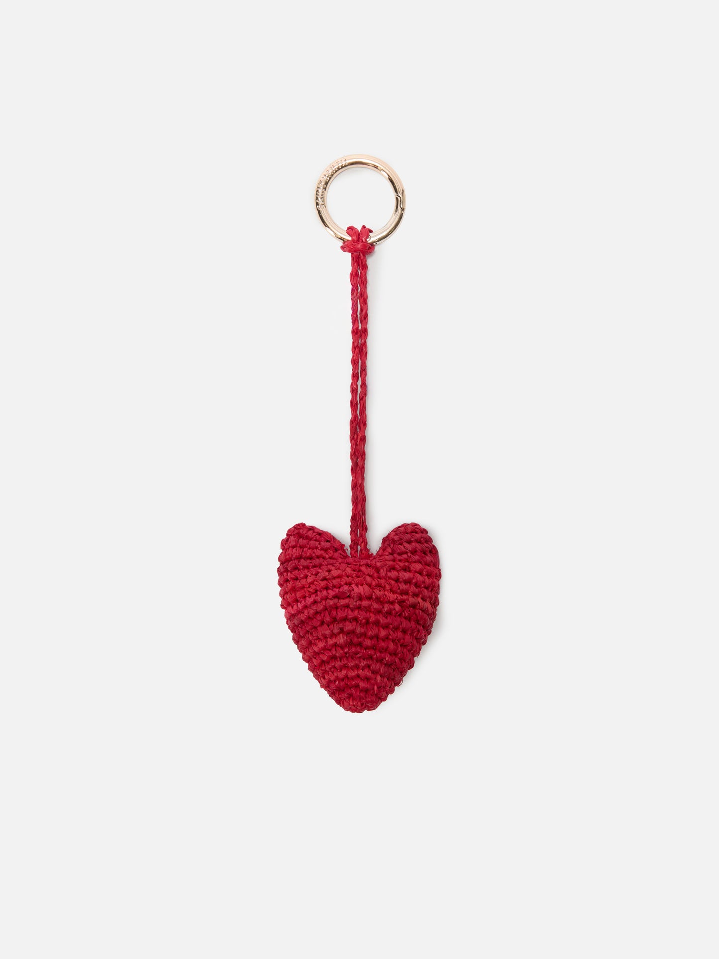 Charm da borsa a forma di cuore in rafia