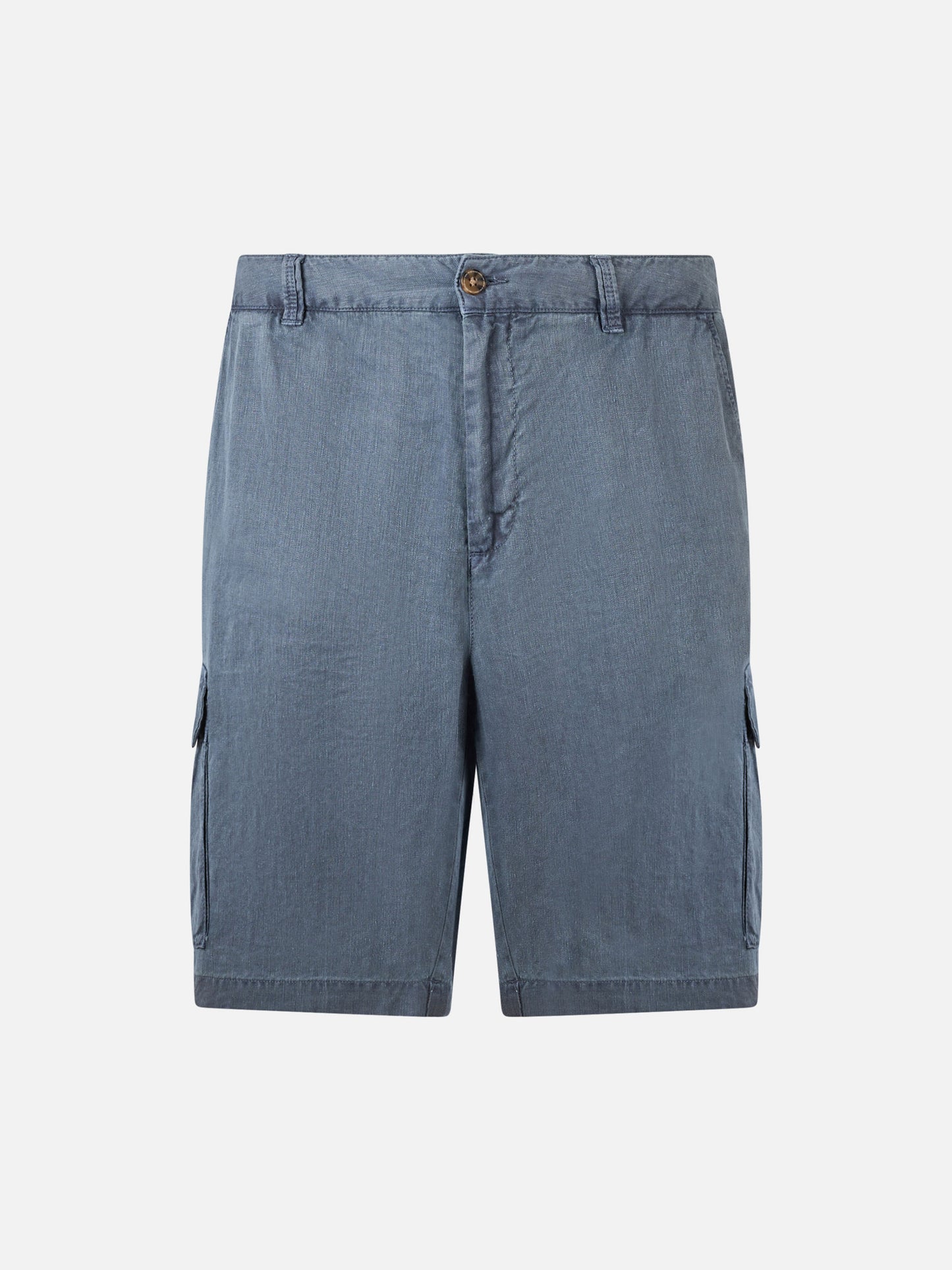 Man navy blue linen bermuda shorts Rodi