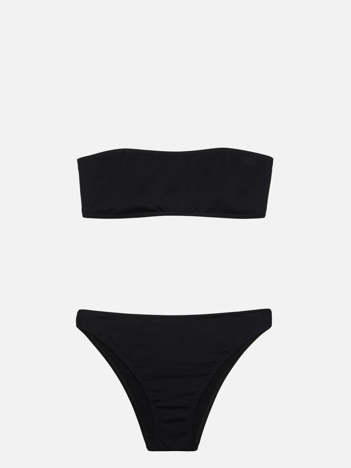 Maia high-waist black swim briefs - Rebby black bandeau top