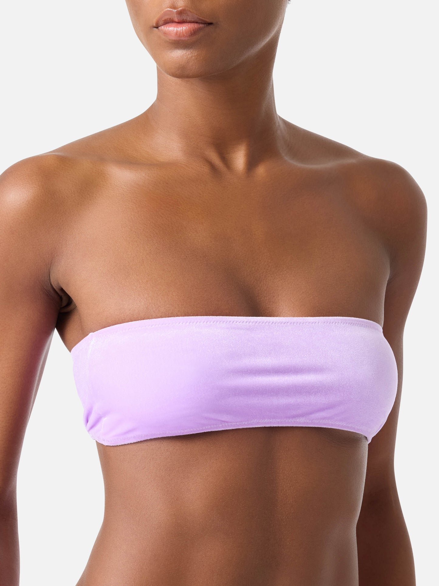 Top bikini Rebby fascia in tessuto effetto velluto