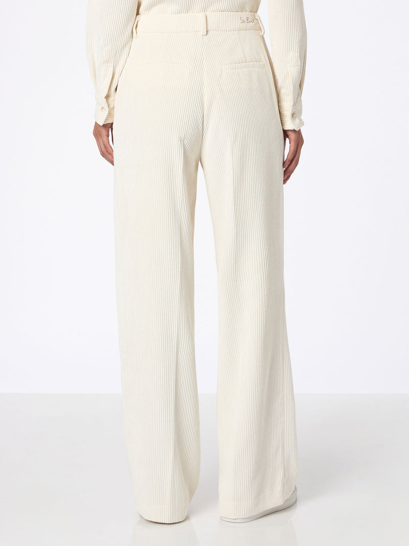 Woman beige corduroy-like pants Rebella