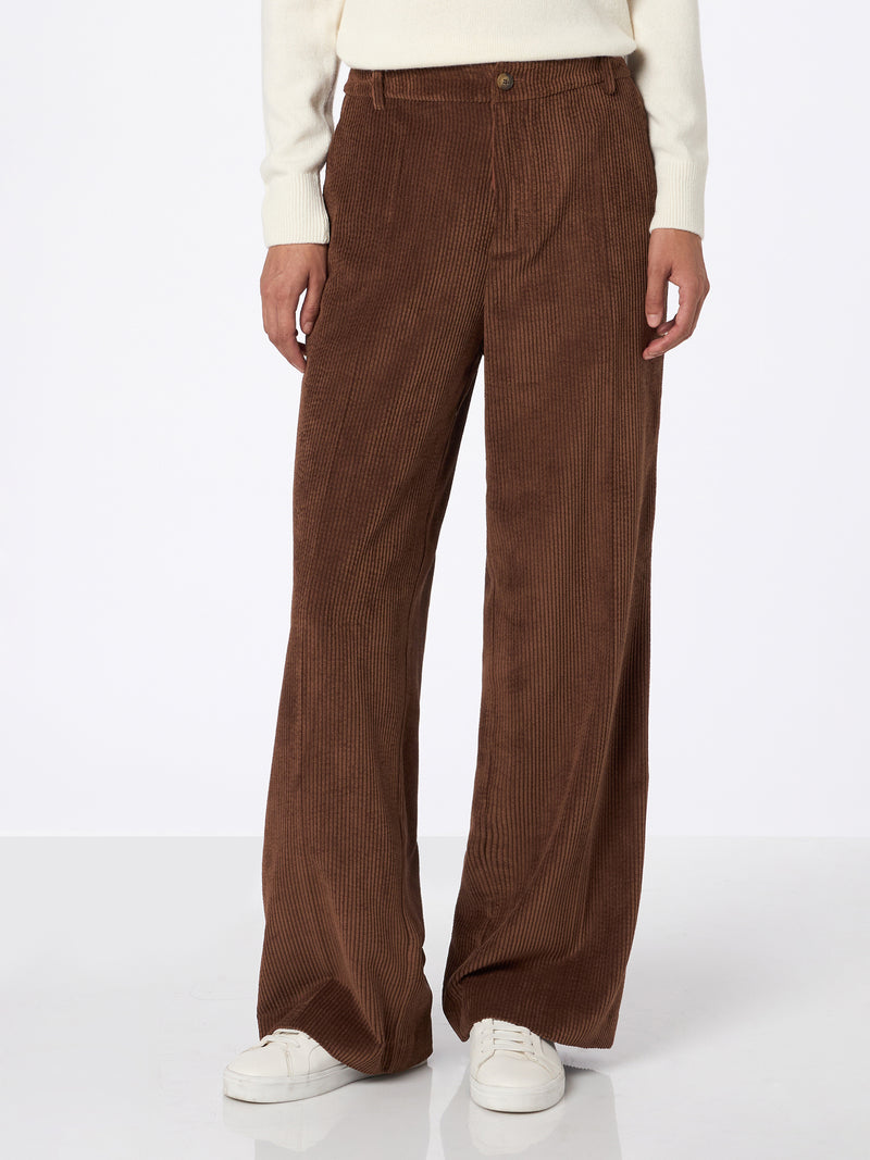 Woman brown corduroy-like pants Rebella