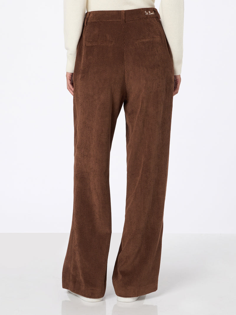 Woman brown corduroy-like pants Rebella