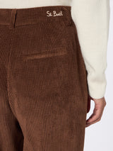 Woman brown corduroy-like pants Rebella