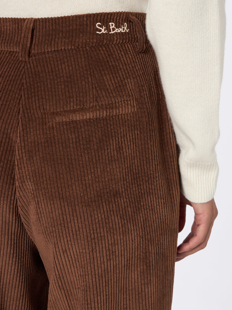 Woman brown corduroy-like pants Rebella