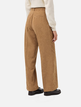Rebella Hose mit weitem Bein aus camelbraunem Cord 