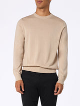 Man beige merino wool sweater Regent