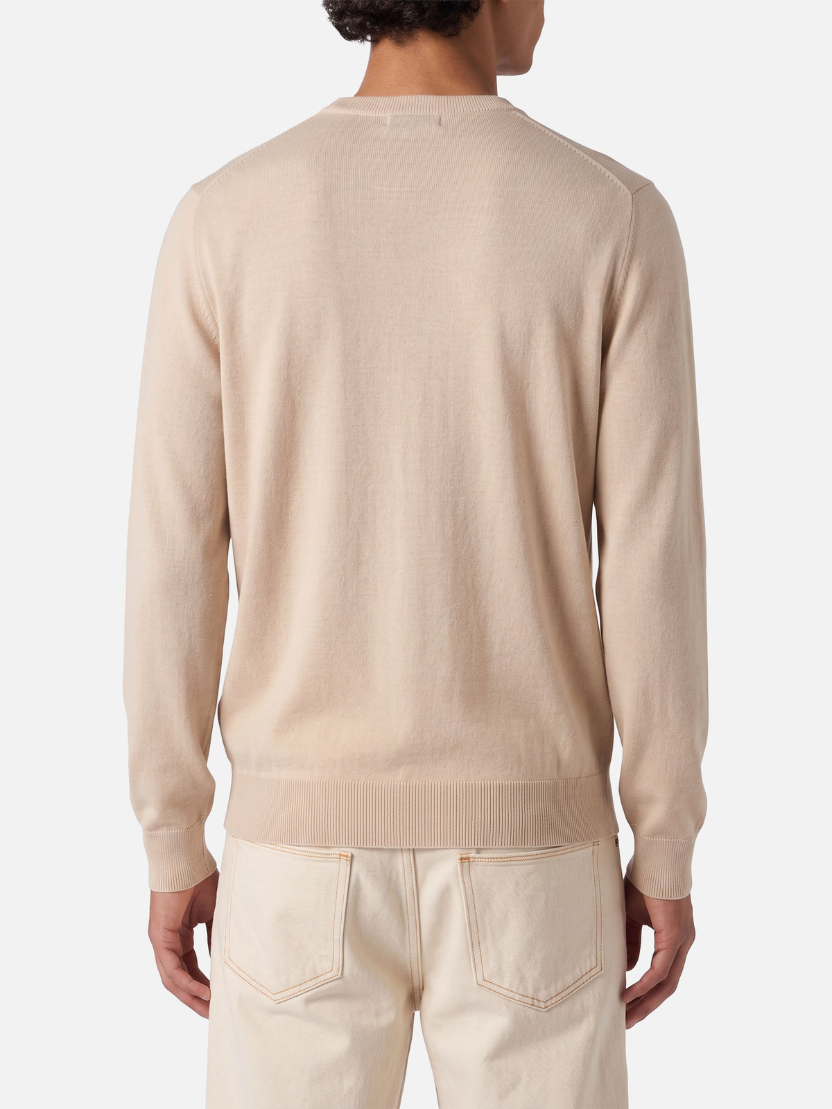 Beige sweater Regent in 100% MERINO WOOL