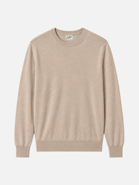 Beige sweater Regent in 100% MERINO WOOL
