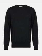 Man Regent black merino wool sweater