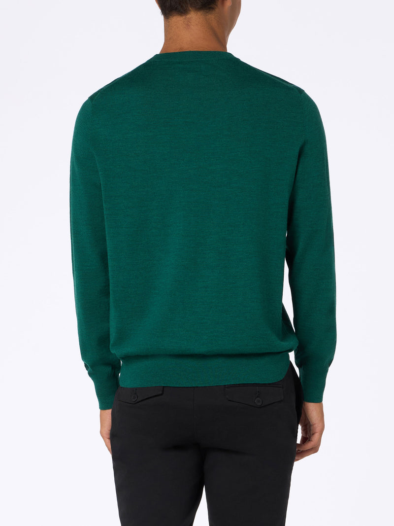 Man Regent british green merino wool sweater