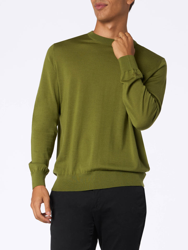 Man Regent pistachio merino wool sweater - MC2 Saint Barth