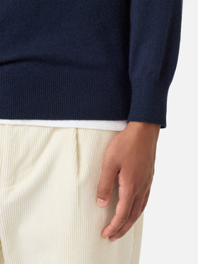 Crewneck sweater Regent in navy blue BLENDED CASHMERE