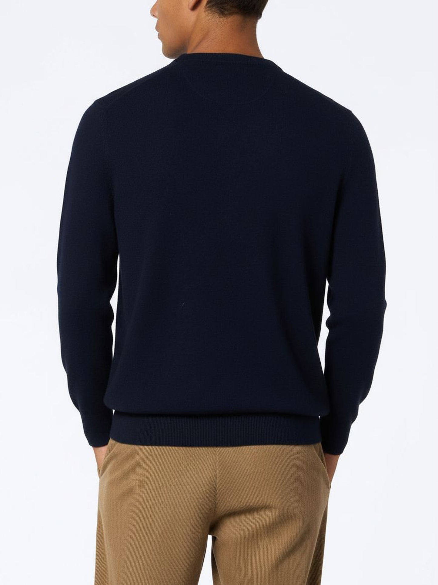 Man navy blue cashmere blend crewneck sweater Regent