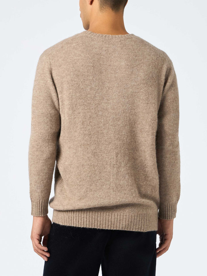 Man crewneck kaki stretch alpaca sweater Regent - MC2 Saint Barth