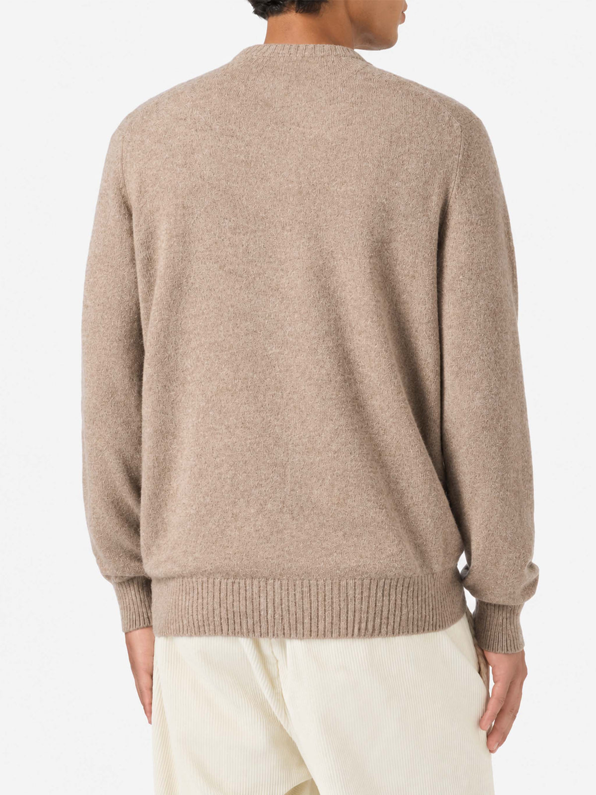 Rundhalspullover Regent in Kaki STRETCH ALPACA 