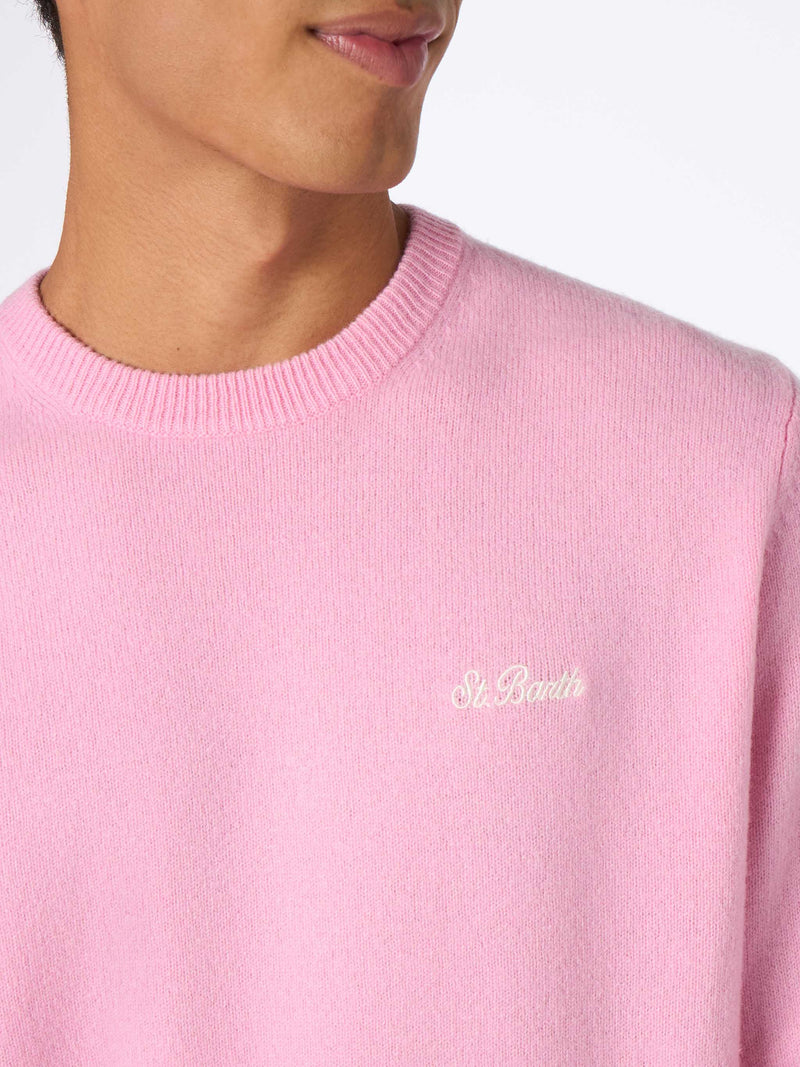 Man pink lambswool sweater Regent