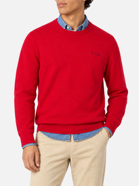 Suéter de cuello redondo Regent en rojo BLENDED CASHMERE 