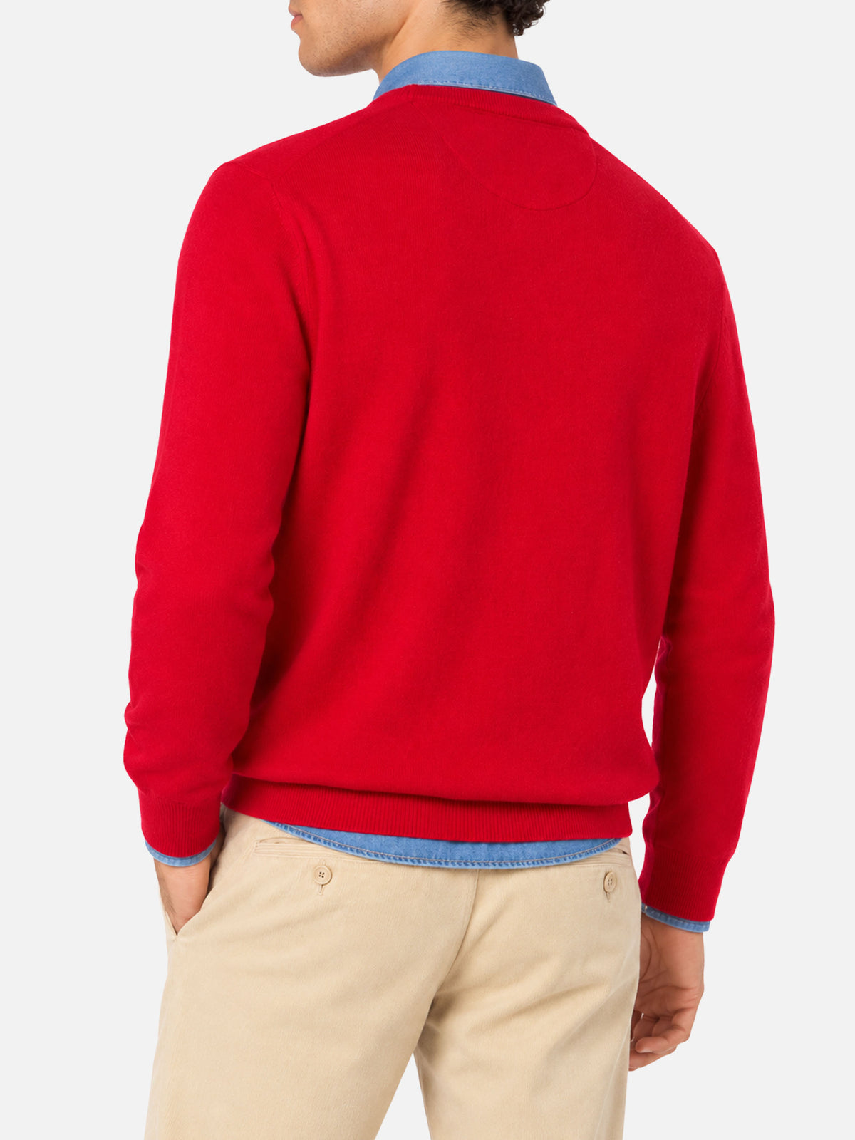 Suéter de cuello redondo Regent en rojo BLENDED CASHMERE 