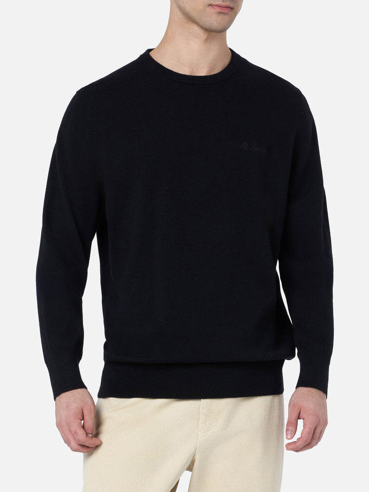 Man black cashmere blend crewneck sweater Regent - MC2 Saint Barth