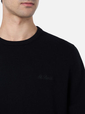 Man black cashmere blend crewneck sweater Regent - MC2 Saint Barth