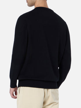 Man black cashmere blend crewneck sweater Regent - MC2 Saint Barth