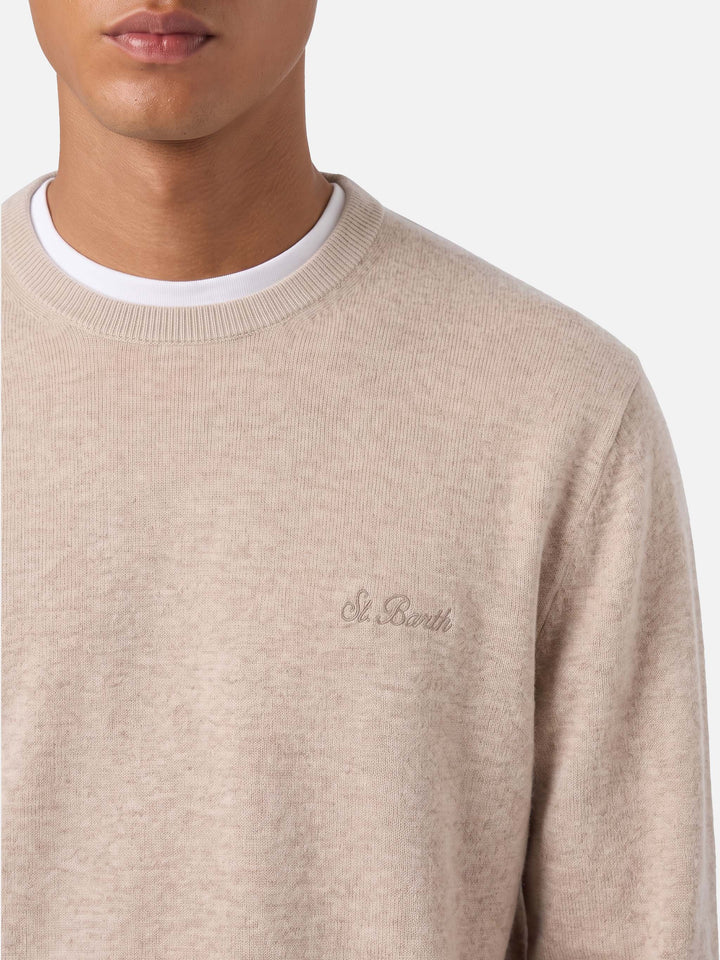 Maglione Regent beige con profilo tartan