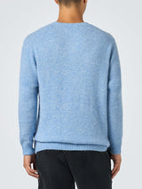 Man light blue crewneck stretch sweater Regent